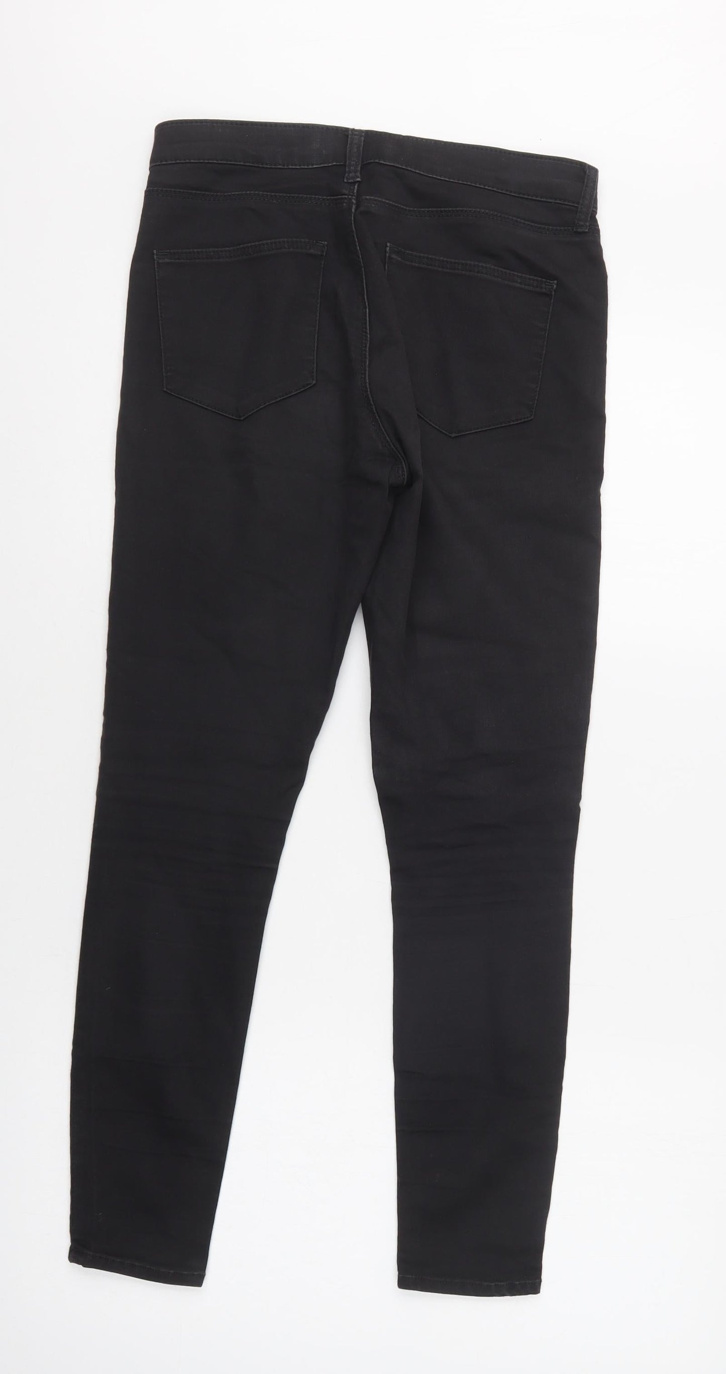 Topshop Womens Black  Cashgora Skinny Jeans Size 28 L30 in Regular Button