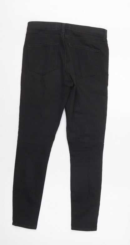 Topshop Womens Black  Cashgora Skinny Jeans Size 28 L30 in Regular Button