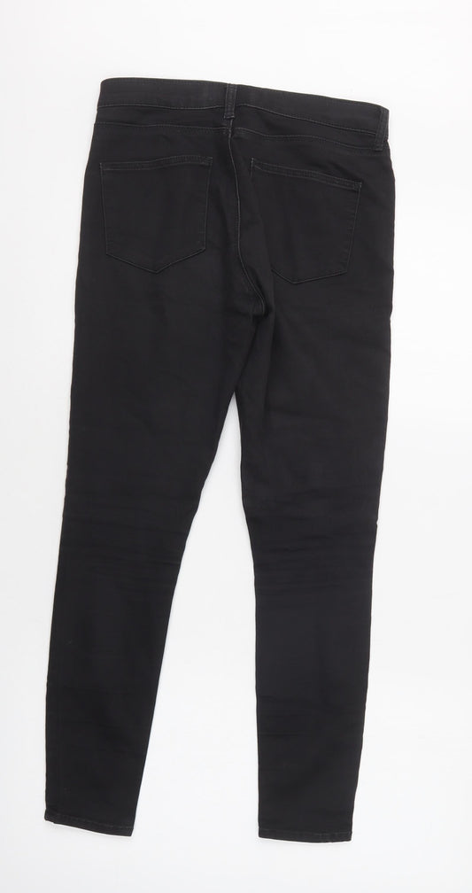 Topshop Womens Black  Cashgora Skinny Jeans Size 28 L30 in Regular Button