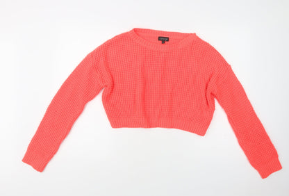 Womens UK Size 10 Topshop Pink Pullover Jumper