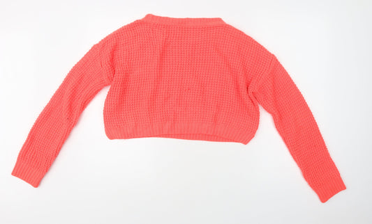 Womens UK Size 10 Topshop Pink Pullover Jumper