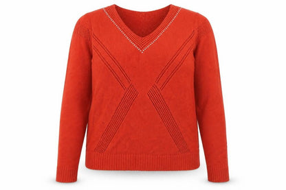 Womens UK Size 16 Preworn Orange Pullover Jumper