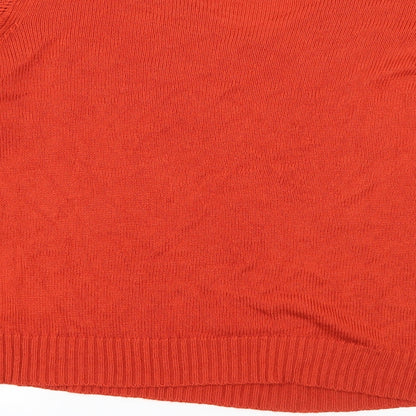 Womens UK Size 16 Preworn Orange Pullover Jumper
