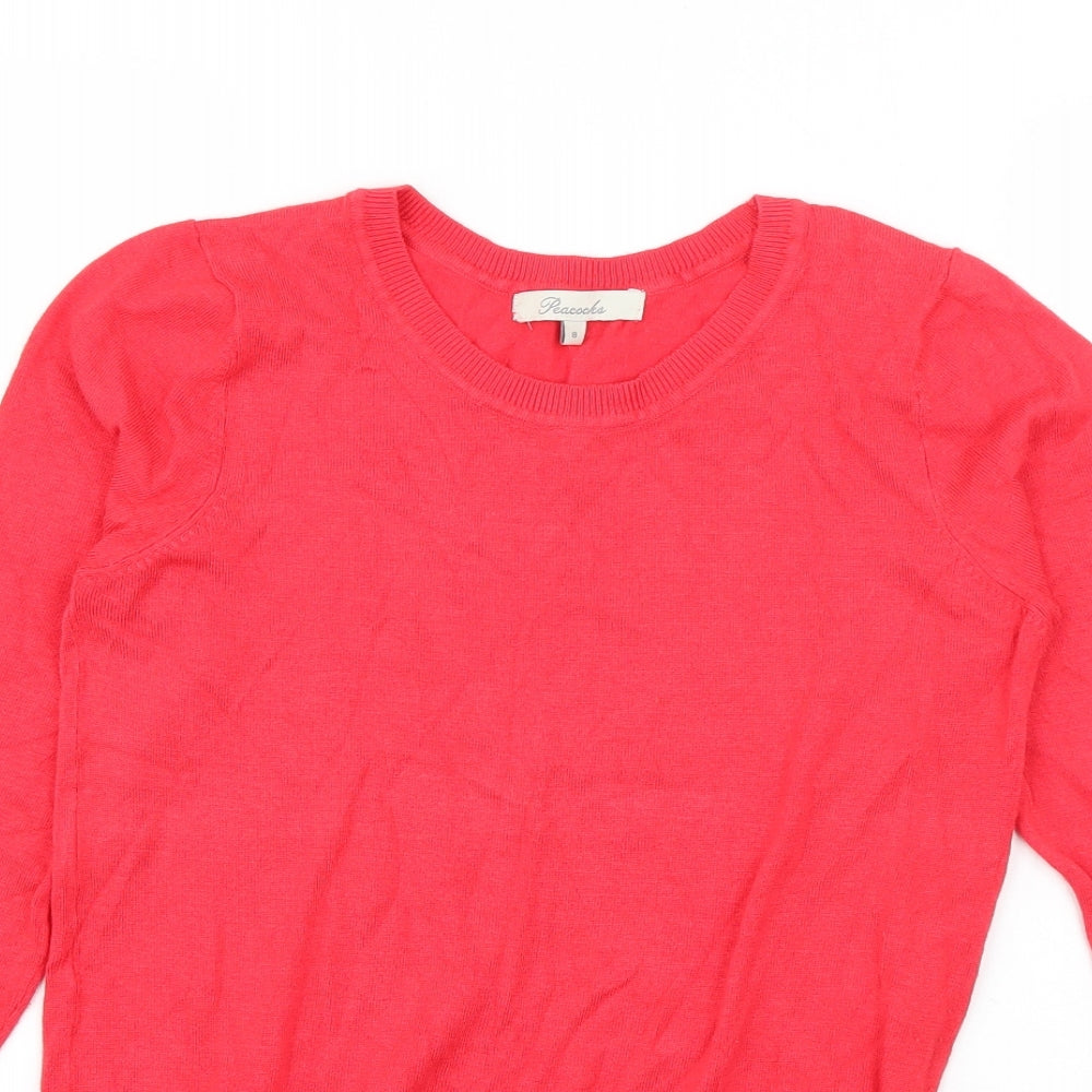 Womens UK Size 8 Peacocks Pink Pullover Jumper