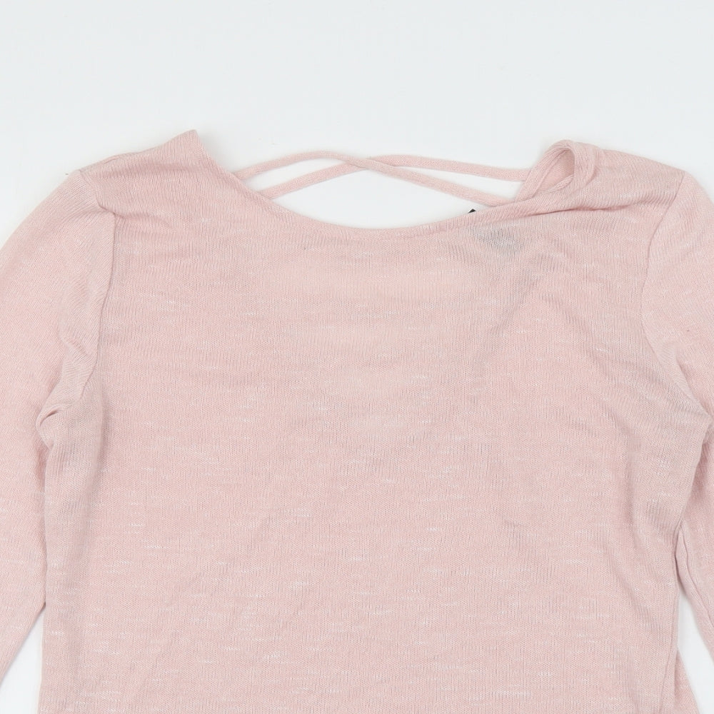 Womens UK Size L Divided Pink Pullover Jumper