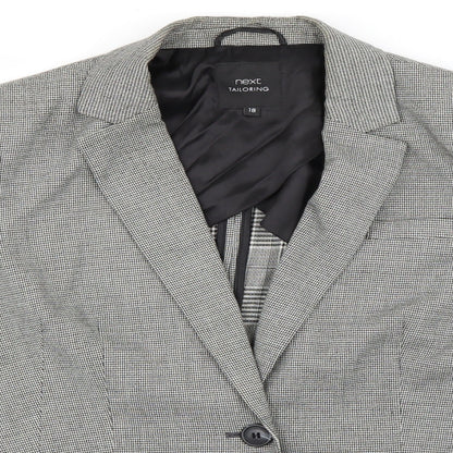 NEXT Womens Black Check Polyester Jacket Suit Jacket Size 12