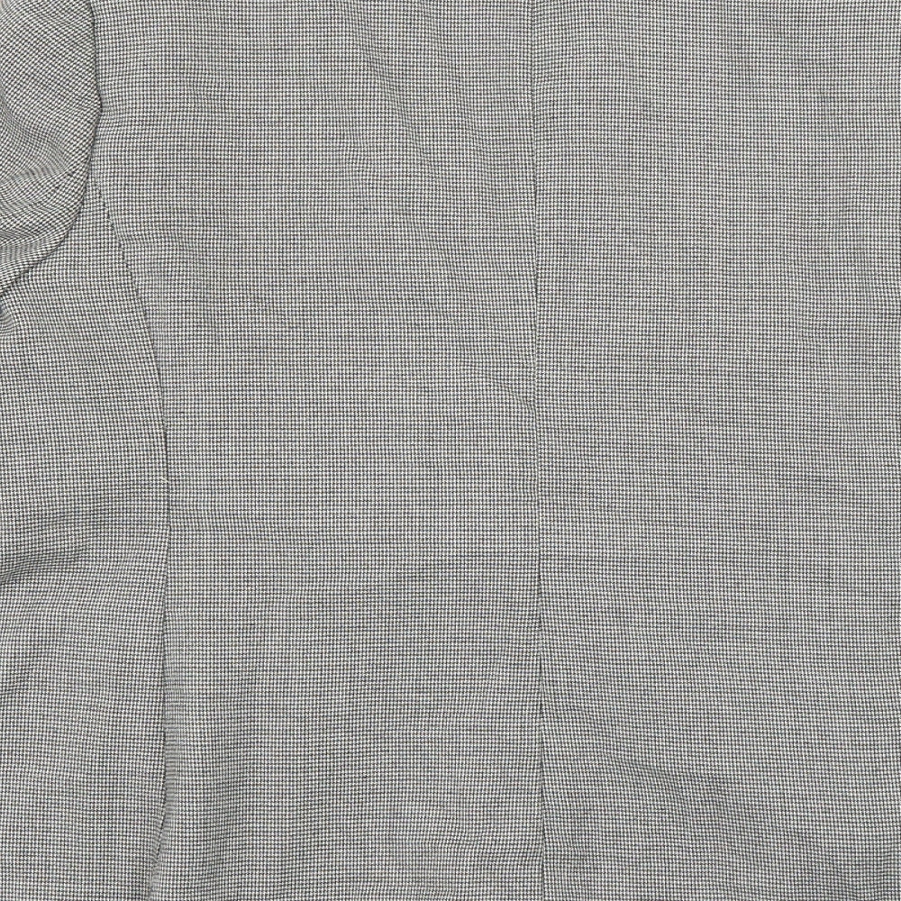 NEXT Womens Black Check Polyester Jacket Suit Jacket Size 12