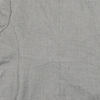 NEXT Womens Black Check Polyester Jacket Suit Jacket Size 12