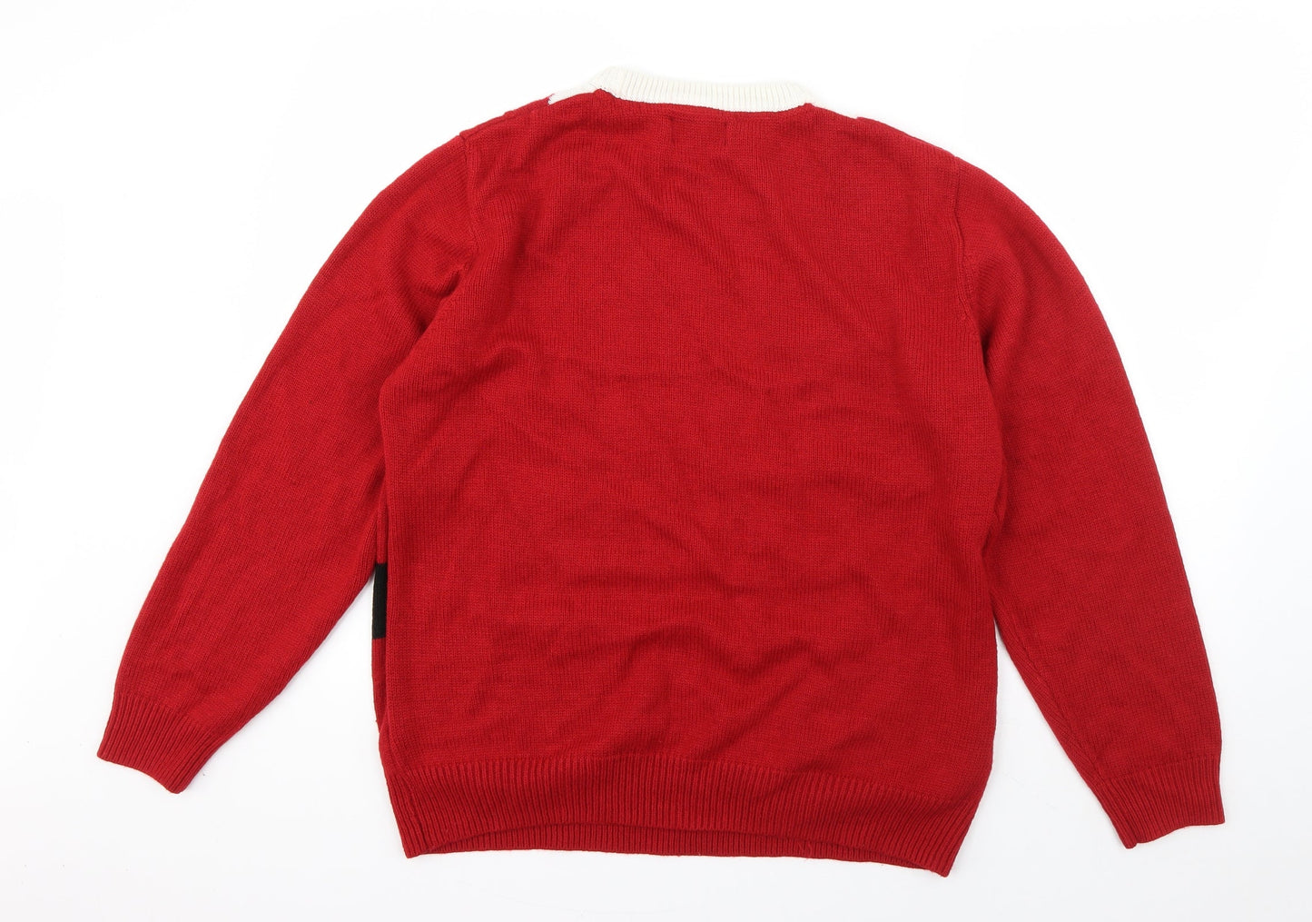 TU Girls Red Round Neck  Acrylic Pullover Jumper Size L  Pullover - Santa Claus