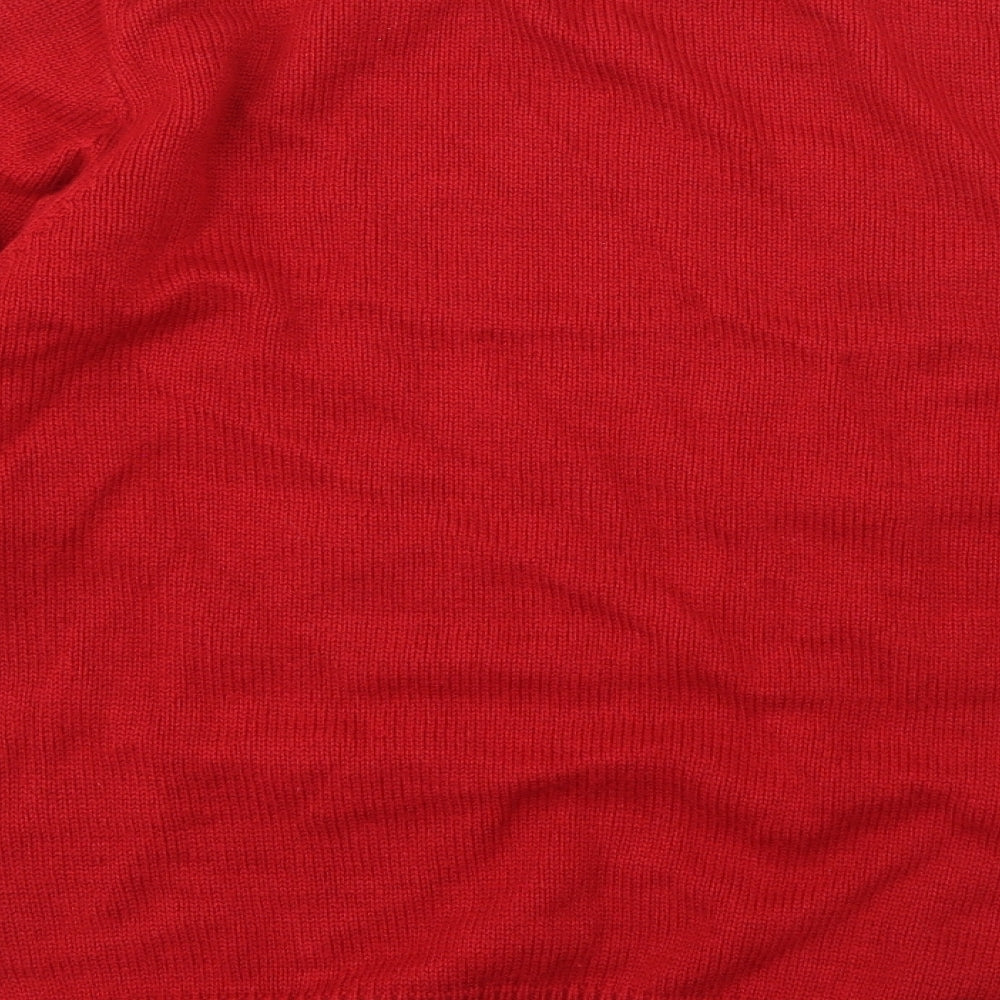 TU Girls Red Round Neck  Acrylic Pullover Jumper Size L  Pullover - Santa Claus
