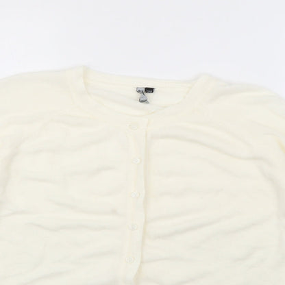 intuition Womens Ivory Round Neck  Acrylic Cardigan Jumper Size 12