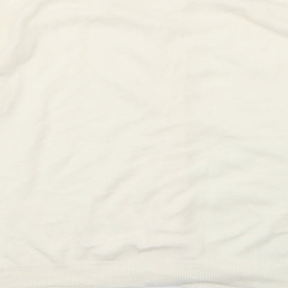 intuition Womens Ivory Round Neck  Acrylic Cardigan Jumper Size 12