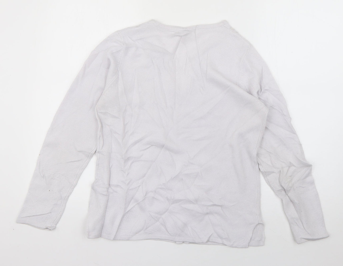 Rose Pearl Womens Grey V-Neck  Acrylic Pullover Jumper Size 10
