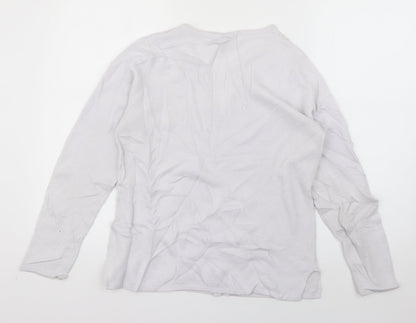 Rose Pearl Womens Grey V-Neck  Acrylic Pullover Jumper Size 10
