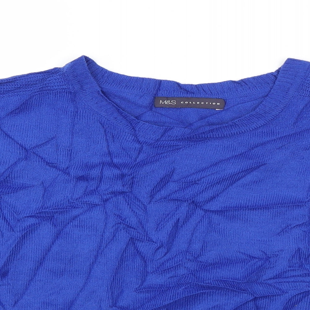 Womens UK Size 14 Marks and Spencer Blue Pullover Jumper