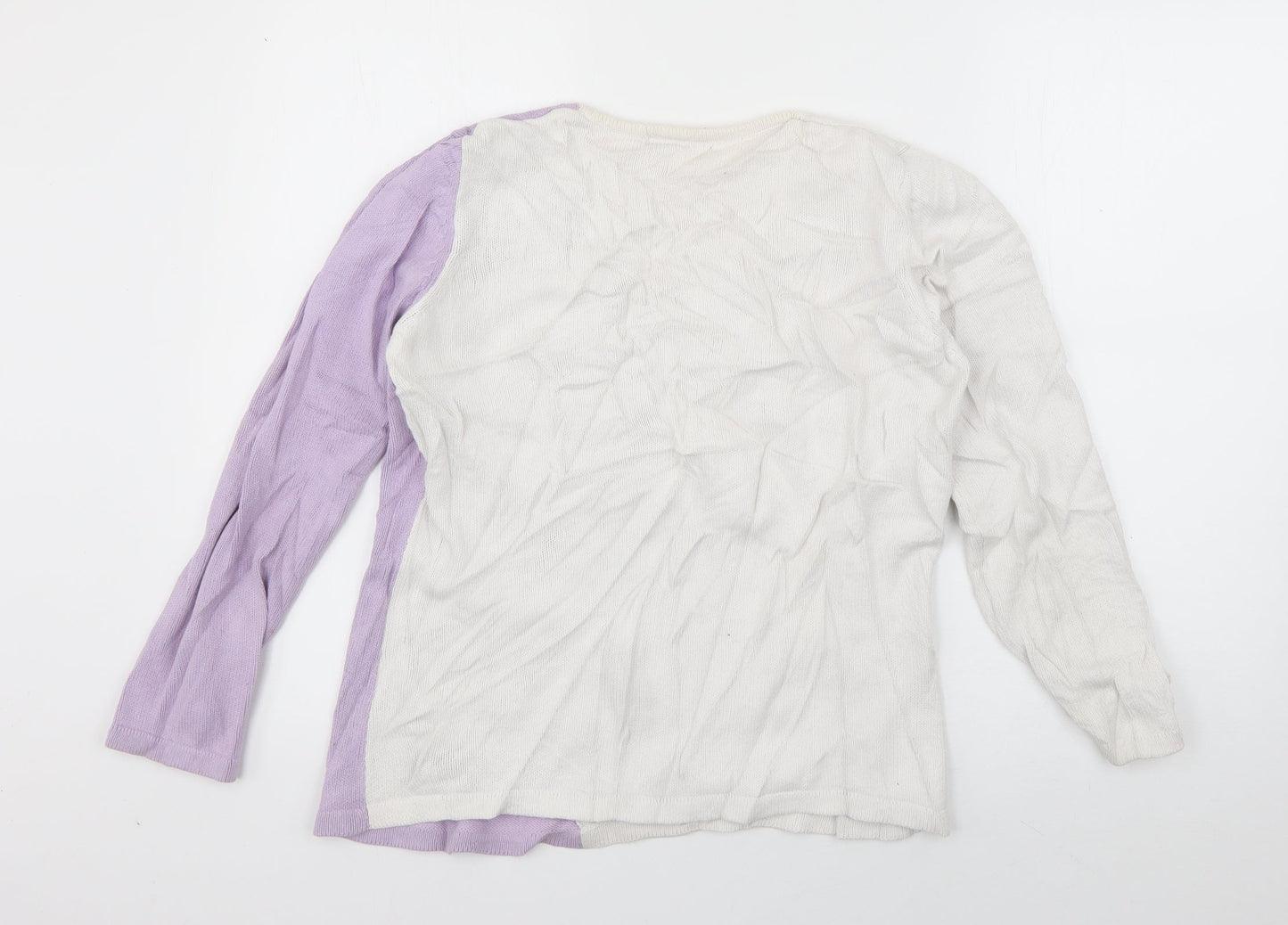 Damart Womens Purple V-Neck  Cotton Pullover Jumper Size 12