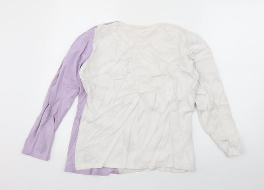 Damart Womens Purple V-Neck  Cotton Pullover Jumper Size 12