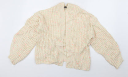 Primark Womens Ivory V-Neck  Acrylic Cardigan Jumper Size 10