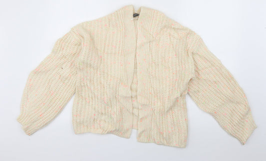 Primark Womens Ivory V-Neck  Acrylic Cardigan Jumper Size 10