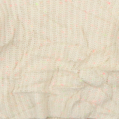 Primark Womens Ivory V-Neck  Acrylic Cardigan Jumper Size 10