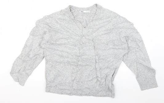 Womens UK Size S Zara Grey Pullover Jumper