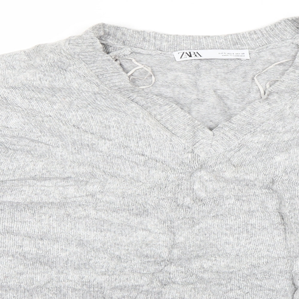 Womens UK Size S Zara Grey Pullover Jumper