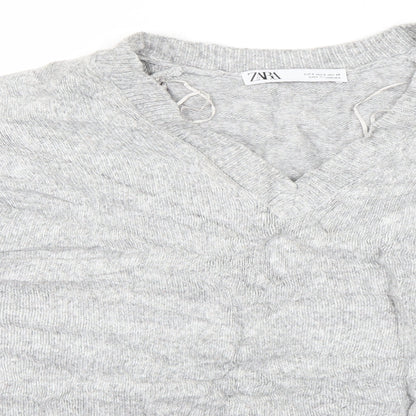 Womens UK Size S Zara Grey Pullover Jumper