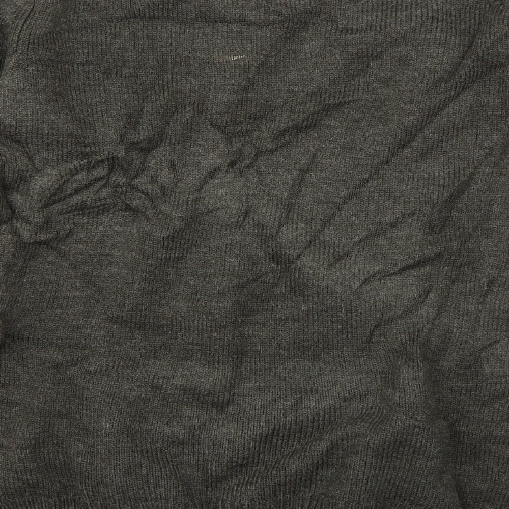 Threadbare Mens Green Crew Neck  Acrylic Pullover Jumper Size S   - Hipster Reindeer