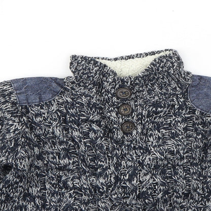 Rebel Girls Blue High Neck  Acrylic Pullover Jumper Size 2-3 Years  Pullover