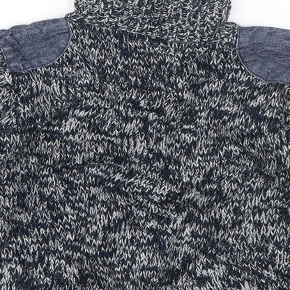 Rebel Girls Blue High Neck  Acrylic Pullover Jumper Size 2-3 Years  Pullover