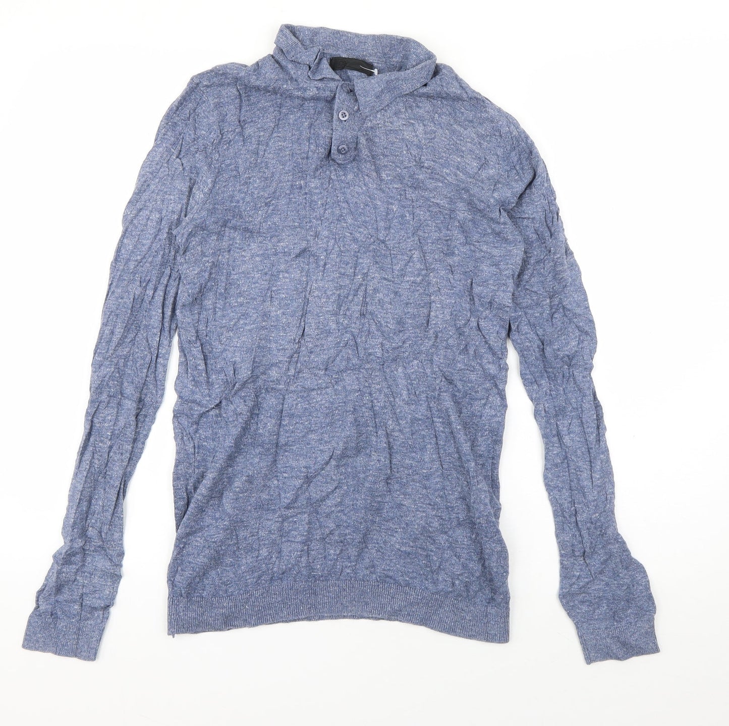 ASOS Mens Blue Collared  Cotton Pullover Jumper Size M