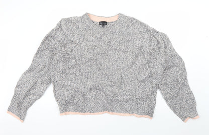 Womens UK Size 16 Topshop Grey Pullover Jumper