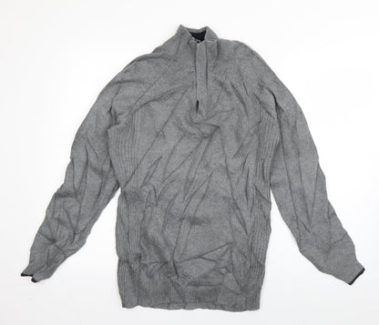 Matalan Mens Grey High Neck  Cotton Pullover Jumper Size S