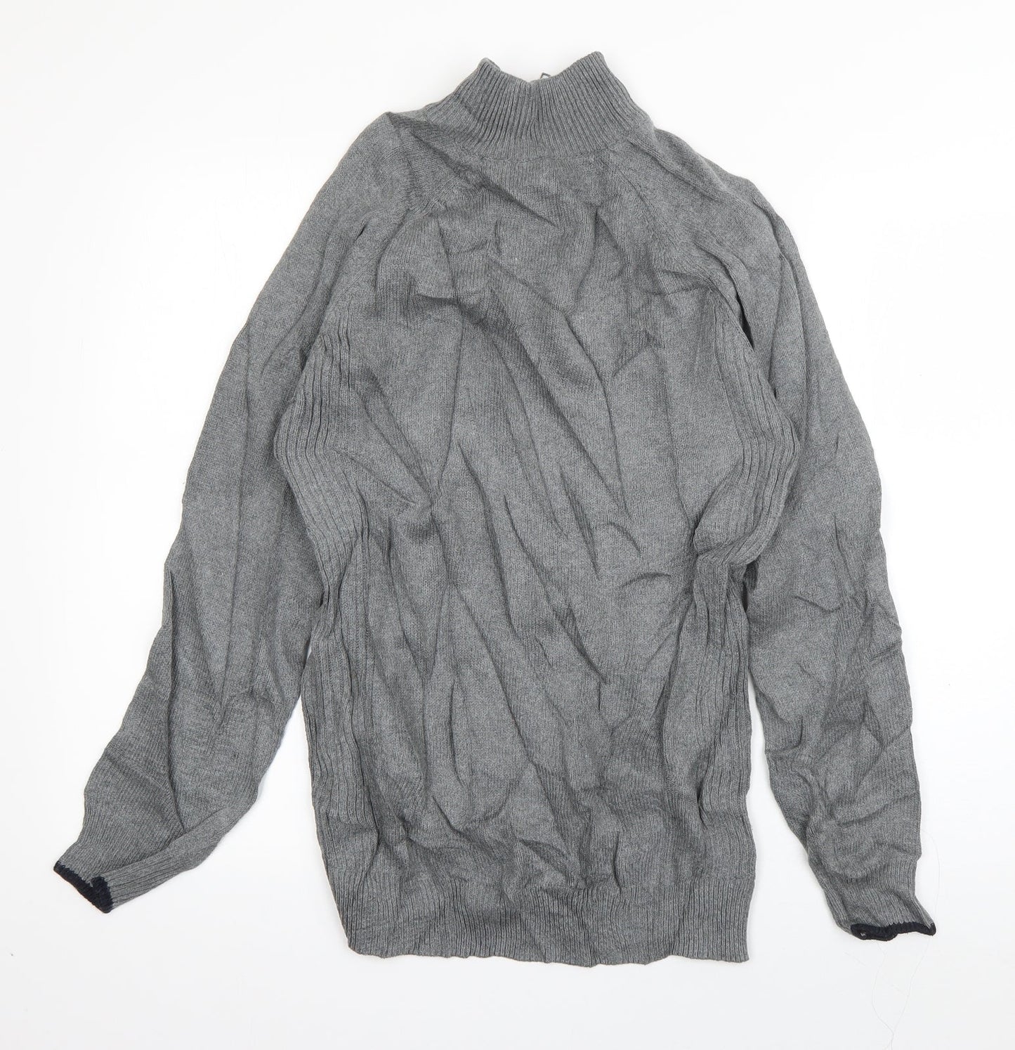 Matalan Mens Grey High Neck  Cotton Pullover Jumper Size S