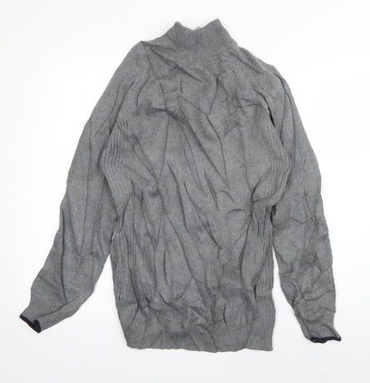 Matalan Mens Grey High Neck  Cotton Pullover Jumper Size S
