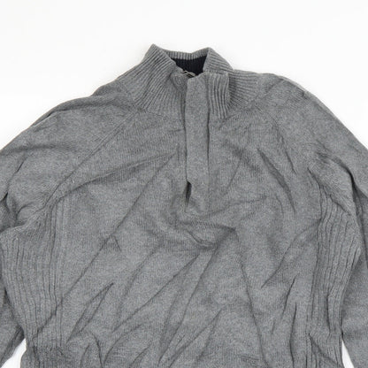 Matalan Mens Grey High Neck  Cotton Pullover Jumper Size S