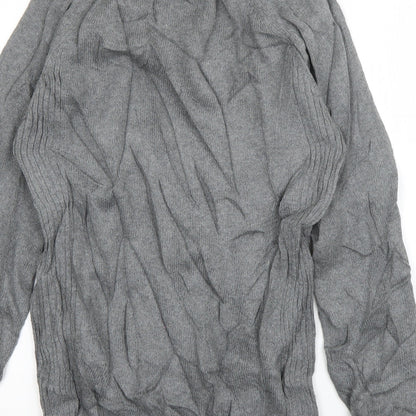 Matalan Mens Grey High Neck  Cotton Pullover Jumper Size S