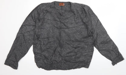 Marks and Spencer Mens Grey V-Neck  Viscose Pullover Jumper Size M