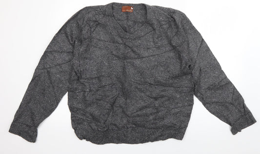 Marks and Spencer Mens Grey V-Neck  Viscose Pullover Jumper Size M