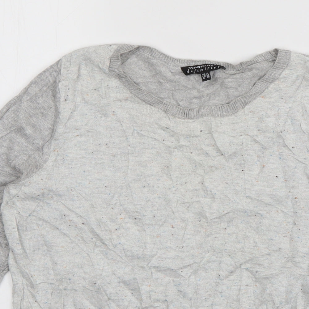 Womens UK Size 10 Warehouse Grey Pullover Jumper
