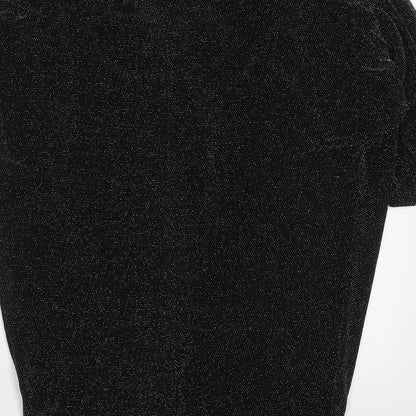 Womens UK Size M Planet Black Basic T-Shirt