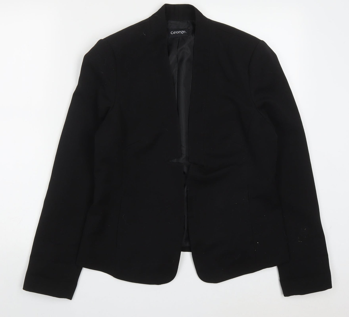 George Womens Black  Polyester Jacket Suit Jacket Size 12