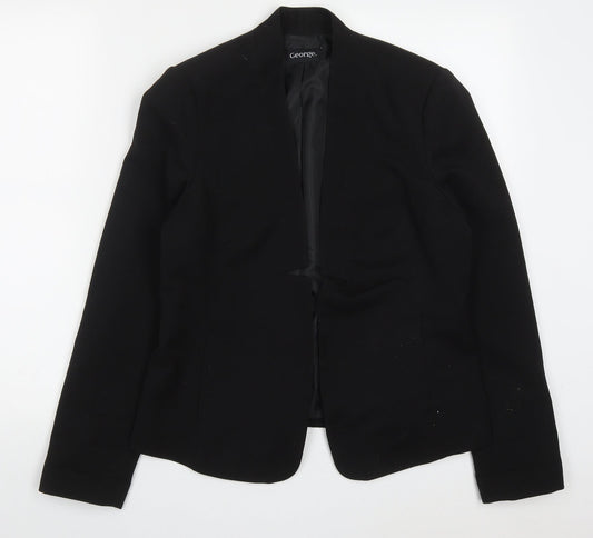 George Womens Black  Polyester Jacket Suit Jacket Size 12