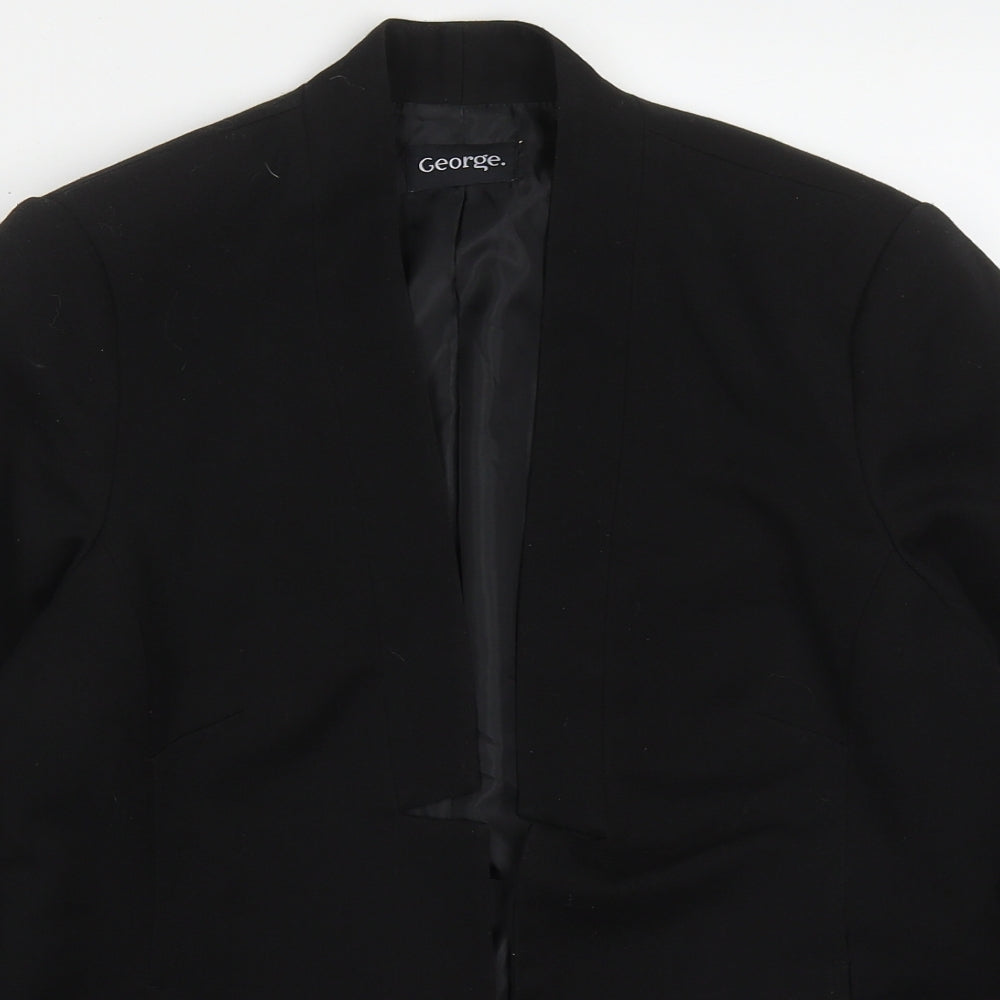 George Womens Black  Polyester Jacket Suit Jacket Size 12
