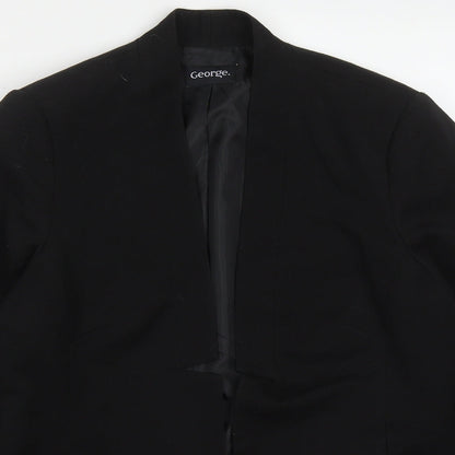 George Womens Black  Polyester Jacket Suit Jacket Size 12