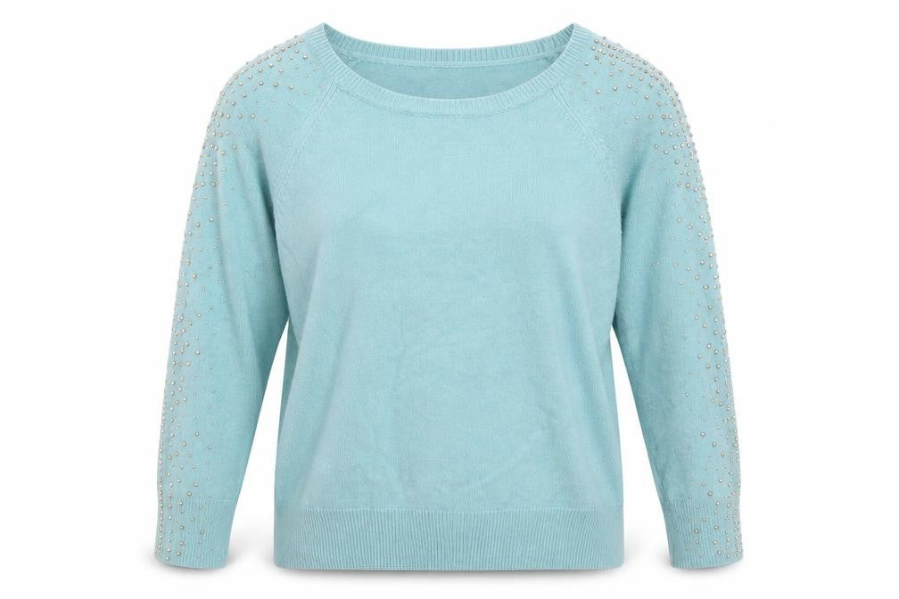 Womens UK Size 14 M&Co Blue Pullover Jumper