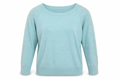 Womens UK Size 14 M&Co Blue Pullover Jumper