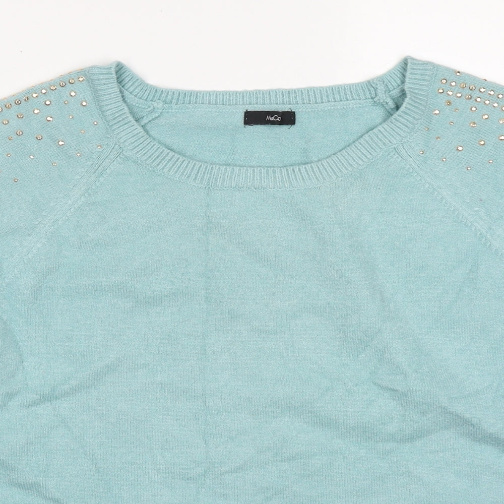 Womens UK Size 14 M&Co Blue Pullover Jumper