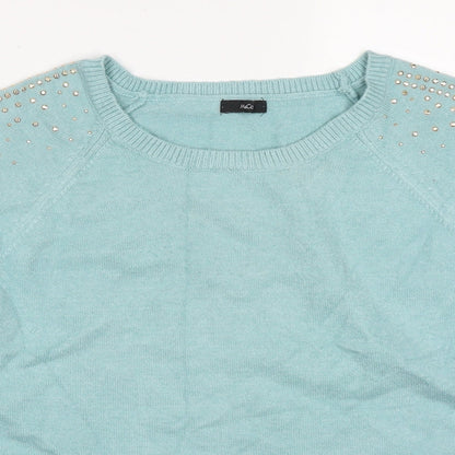 Womens UK Size 14 M&Co Blue Pullover Jumper