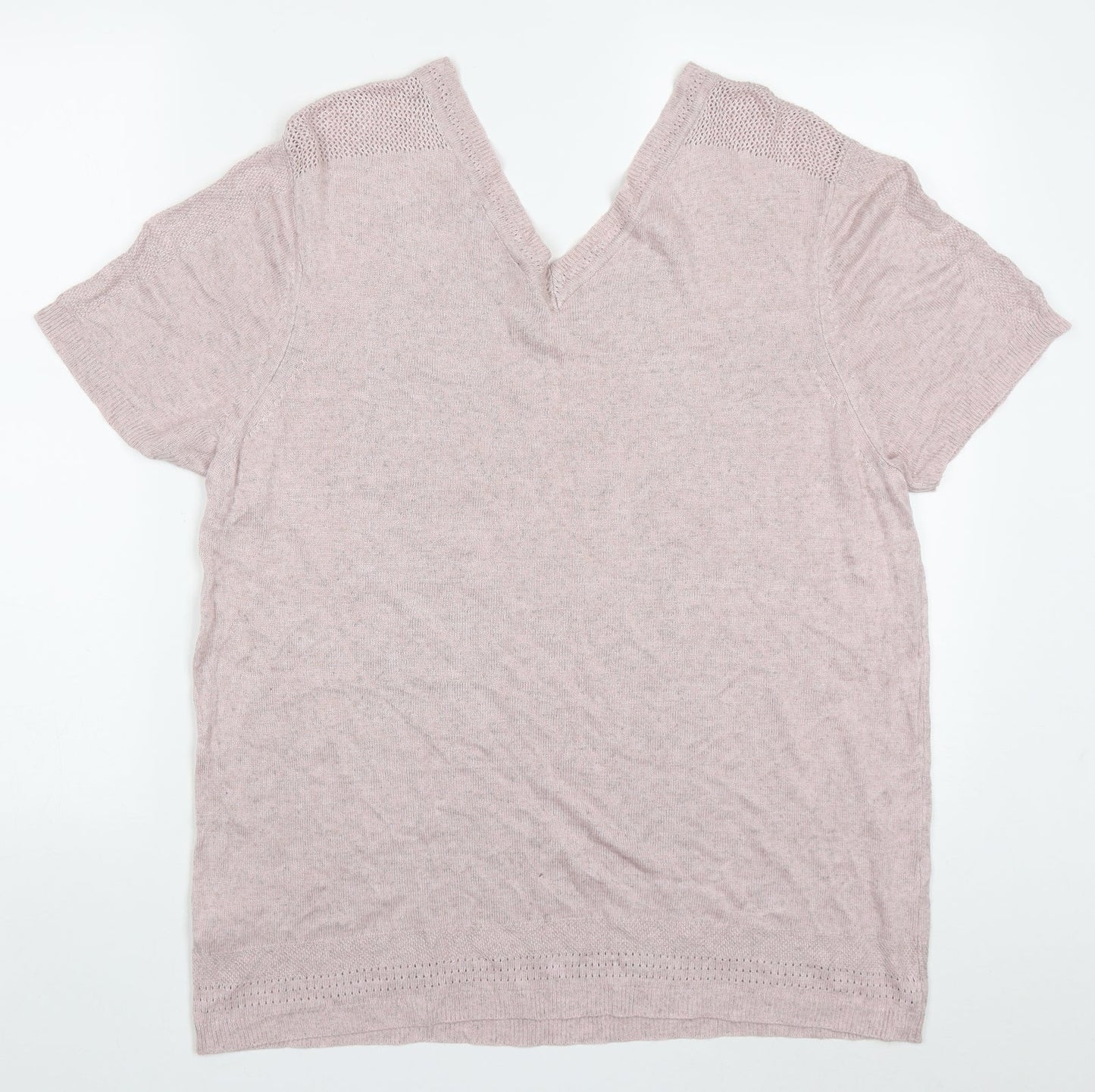 Kaleidoscope Womens Pink V-Neck  Viscose Pullover Jumper Size 16